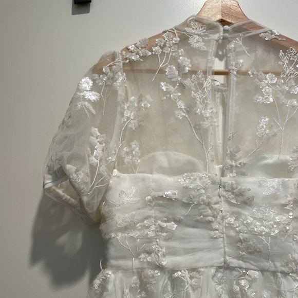 Ivory Blossom Sequin Tiered Maxi Dress  (Self-Portrait) - Picture 15 of 16